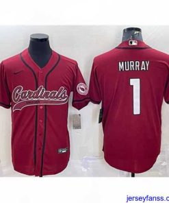 Impressive Arizona Cardinals 1 Kyler Murray Red With Patch Cool Base Stitched Baseball Jersey