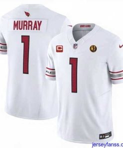 Amazing Arizona Cardinals 1 Kyler Murray White 2023 F.U.S.E  With 4 Star C Patch And With John Madden Patch Vapor Limited Stitched Football Jersey