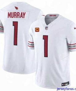 Amazing Arizona Cardinals 1 Kyler Murray White 2024 F.U.S.E  With 4 Star C Patch Vapor Untouchable Limited Stitched Football Jersey