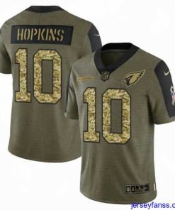 Impressive Arizona Cardinals 10 DeAndre Hopkins 2021 Salute To Service Olive Camo Limited Stitched Jersey