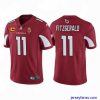 Fantastic Arizona Cardinals #11 Larry Fitzgerald Red With C Patch & Walter Payton Patch Limited Stitched Jersey