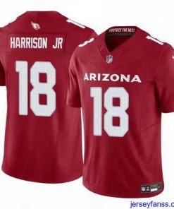 Outstanding Arizona Cardinals 18 Marvin Harrison Jr Red 2024 Draft F.U.S.E  Vapor Untouchable Limited Stitched Football Jersey