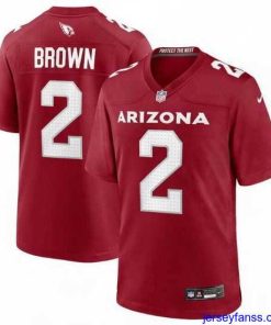 Impressive Arizona Cardinals 2 Marquise Brown Red Stitched Game Football Jersey