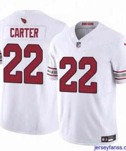 Outstanding Arizona Cardinals 22 Michael Carter White 2023 F.U.S.E  Vapor Untouchable Limited Stitched Football Jersey