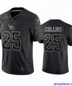 Premium Arizona Cardinals 25 Zaven Collins Black Reflective Limited Stitched Football Jersey