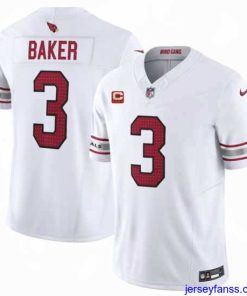 Amazing Arizona Cardinals 3 Budda Baker White 2023 F.U.S.E  With 4 Star C Patch Vapor Untouchable F.U.S.E  Limited Stitched Football Jersey