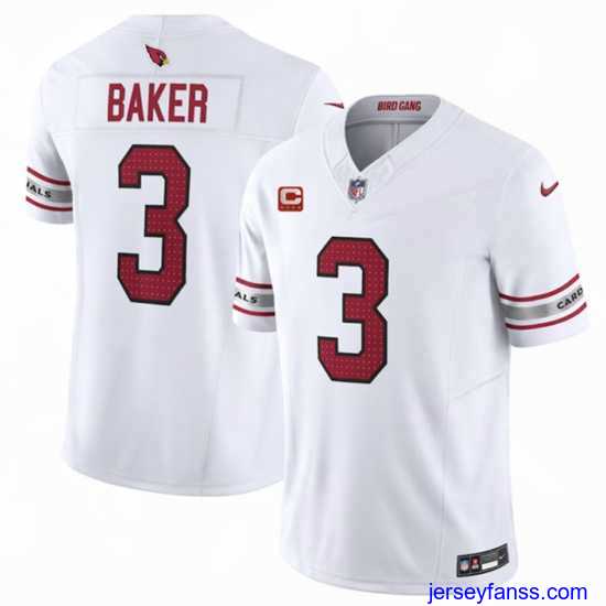 Amazing Arizona Cardinals 3 Budda Baker White 2023 F.U.S.E With 4 Star C Patch Vapor Untouchable F.U.S.E Limited Stitched Football Jersey