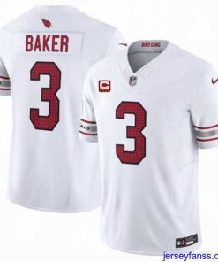 Fantastic Arizona Cardinals 3 Budda Baker White 2024 F.U.S.E  With 4 Star C Patch Vapor Untouchable Limited Stitched Football Jersey
