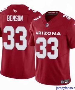 Outstanding Arizona Cardinals 33 Trey Benson Red 2024 F.U.S.E  Vapor Untouchable Limited Stitched