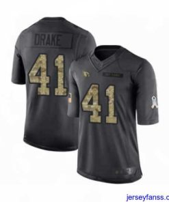 Premium Arizona Cardinals #41 Kenyan Drake Limited Black 2016 Salute to Service Football Jersey