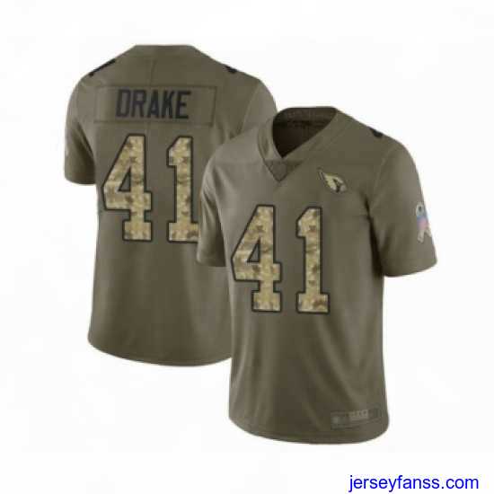 Exclusive Arizona Cardinals #41 Kenyan Drake Limited Olive Camo 2017 Salute to Service Football Jersey