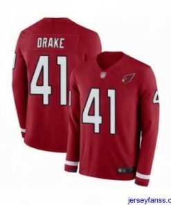 Exclusive Arizona Cardinals #41 Kenyan Drake Limited Red Therma Long Sleeve Football Jersey