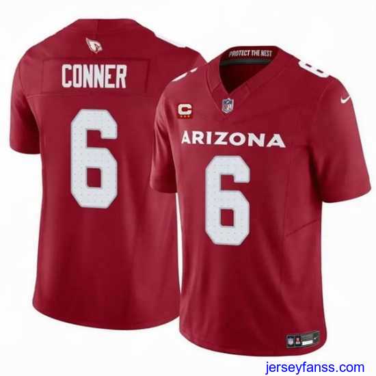 Fantastic Arizona Cardinals 6 James Conner Red 2024 F.U.S.E With 3 Star C Patch Vapor Untouchable Limited Stitched Football Jersey