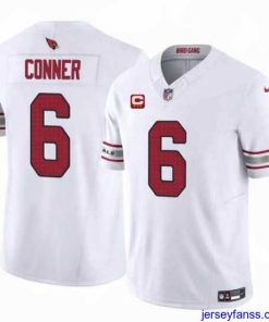 Impressive Arizona Cardinals 6 James Conner White 2024 F.U.S.E  With 3 Star C Patch Vapor Untouchable Limited Stitched Football Jersey