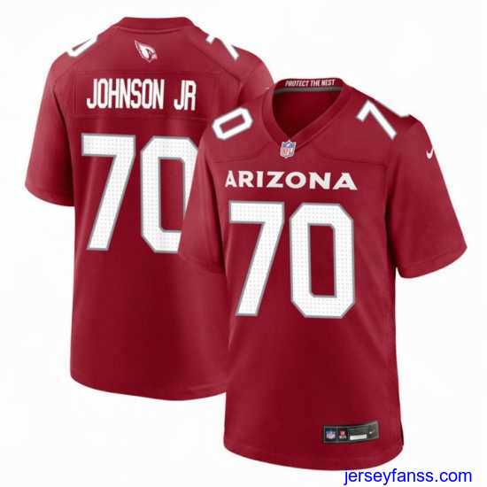 Amazing Arizona Cardinals 70 Paris Johnson Jr Red 2023 Draft Stitched Game Football Jersey