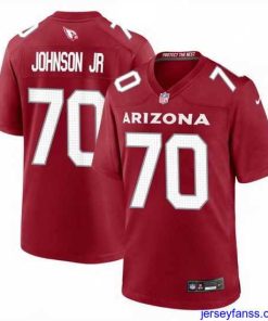 Stylish Arizona Cardinals 70 Paris Johnson Jr Red 2023 Draft Stitched Game Football Jersey