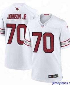 Amazing Arizona Cardinals 70 Paris Johnson Jr White 2023 Draft Stitched Game Football Jersey