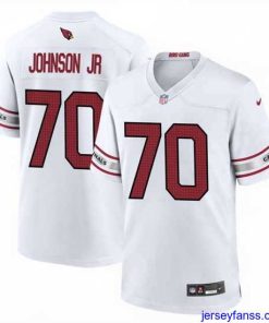 Fantastic Arizona Cardinals 70 Paris Johnson Jr White 2023 Draft Stitched Game Football Jersey