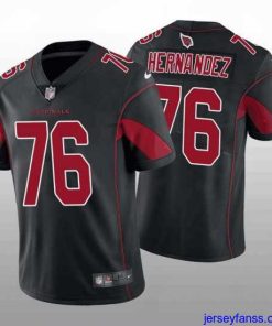 Stylish Arizona Cardinals 76 Will Hernandez Black Color Rush Stitched Football Jersey