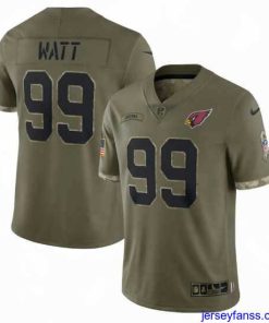 Stylish Arizona Cardinals 99 J J  Watt Olive 2022 Salute To Service Limited Stitched Jersey