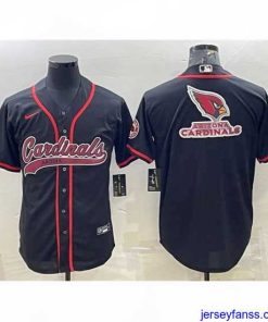 Stylish Arizona Cardinals Black Team Big Logo With Patch Cool Base Stitched Baseball Jersey