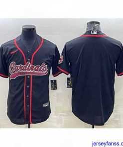 Stylish Arizona Cardinals Blank Black With Patch Cool Base Stitched Baseball Jersey