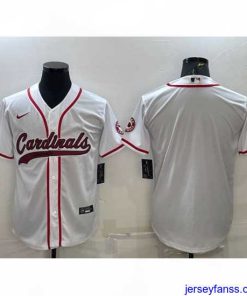 Stylish Arizona Cardinals Blank White With Patch Cool Base Stitched Baseball Jersey