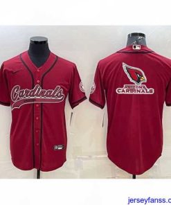 Amazing Arizona Cardinals Red Team Big Logo With Patch Cool Base Stitched Baseball Jersey
