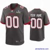 Premium Custom Buccaneers Pewter Super Bowl Lv Game Jersey