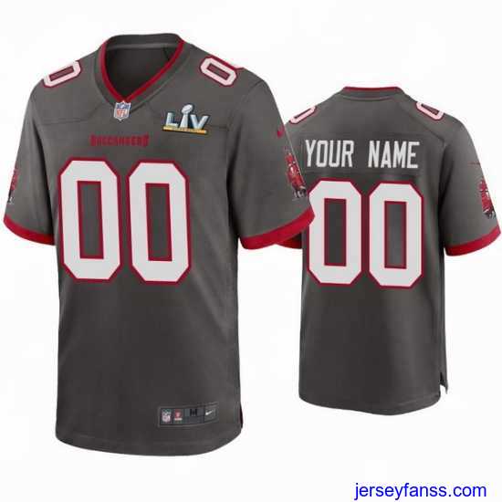 Premium Custom Buccaneers Pewter Super Bowl Lv Game Jersey
