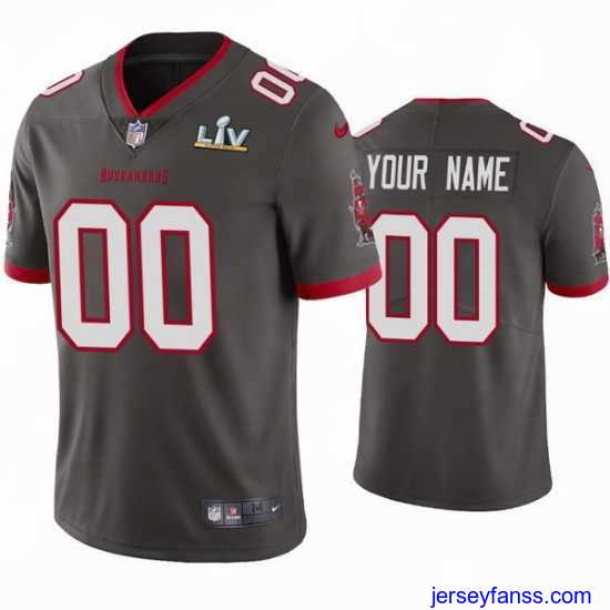 Exclusive Custom Buccaneers Pewter Super Bowl Lv Vapor Limited Jersey