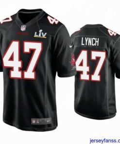 Outstanding John Lynch Buccaneers Black Super Bowl Lv Game Fashion Jersey
