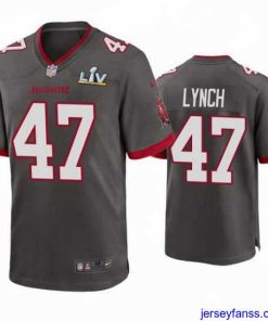 Impressive John Lynch Buccaneers Pewter Super Bowl Lv Game Jersey