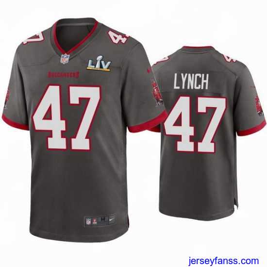 Impressive John Lynch Buccaneers Pewter Super Bowl Lv Game Jersey