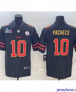 Outstanding Kansas City Chiefs 10 Isiah Pacheco Black Red Gold Super Bowl LVII Patch Vapor Untouchable Limited Stitched Jersey