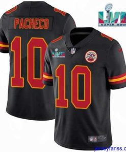 Outstanding Kansas City Chiefs 10 Isiah Pacheco Black Super Bowl LVII Patch Vapor Untouchable Limited Stitched Jersey
