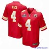 Amazing Kansas City Chiefs 4 Rashee Rice Red 2023 F.U.S.E  Vapor Untouchable Limited Stitched 2024 Super Bowl LVIII Jersey