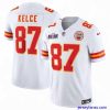 Fantastic Kansas City Chiefs 87 Travis Kelce White 2023 F.U.S.E  Vapor Untouchable Limited Stitched 2024 Super Bowl LVIII Jersey
