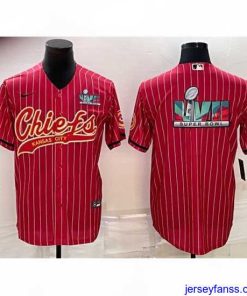 Amazing Kansas City Chiefs Red With Super Bowl LVII Big Logo Cool Base Stitched Baseball JerseyS