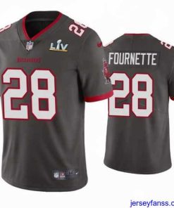 Amazing Leonard Fournette Buccaneers Pewter Super Bowl Lv Vapor Limited Jersey