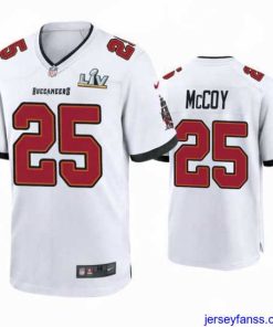 Exclusive Lesean Mccoy Buccaneers White Super Bowl Lv Game Jersey