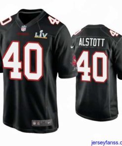 Outstanding Mike Alstott Buccaneers Black Super Bowl Lv Game Fashion Jersey