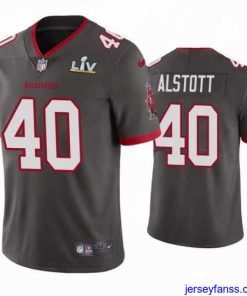 Stylish Mike Alstott Buccaneers Pewter Super Bowl Lv Vapor Limited Jersey