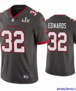 Premium Mike Edwards Buccaneers Pewter Super Bowl Lv Vapor Limited Jersey