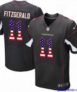 Outstanding Nike Arizona Cardinals 11 Larry Fitzgerald Elite Black Alternate USA Flag Fashion NFL Jersey