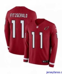 Premium Nike Arizona Cardinals 11 Larry Fitzgerald Limited Red Therma Long Sleeve NFL Jersey