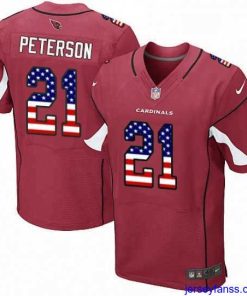 Exclusive Nike Arizona Cardinals 21 Patrick Peterson Elite Red Home USA Flag Fashion NFL Jersey