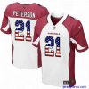 Exclusive Nike Arizona Cardinals 21 Patrick Peterson Elite White Road USA Flag Fashion NFL Jersey