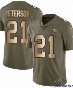 Gorgeous Nike Arizona Cardinals 21 Patrick Peterson Limited OliveGold 2017 Salute to Service NFL Jersey