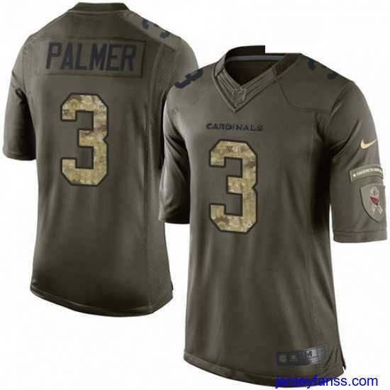 Premium Nike Arizona Cardinals 3 Carson Palmer Elite Green Salute to Service NFL Jersey